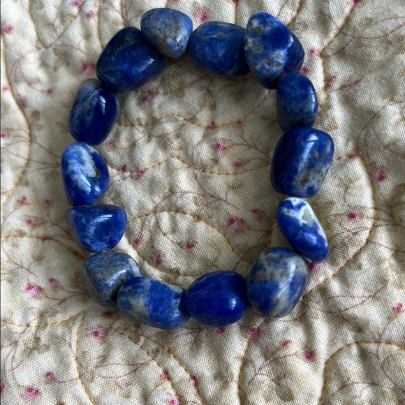 Blue Stone Beaded Bracelet - Picture 2 of 6